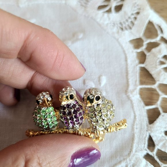 Butler Fac Fifth Avenue Collection brooch with 3 birds/parrots. - Picture 4 of 6